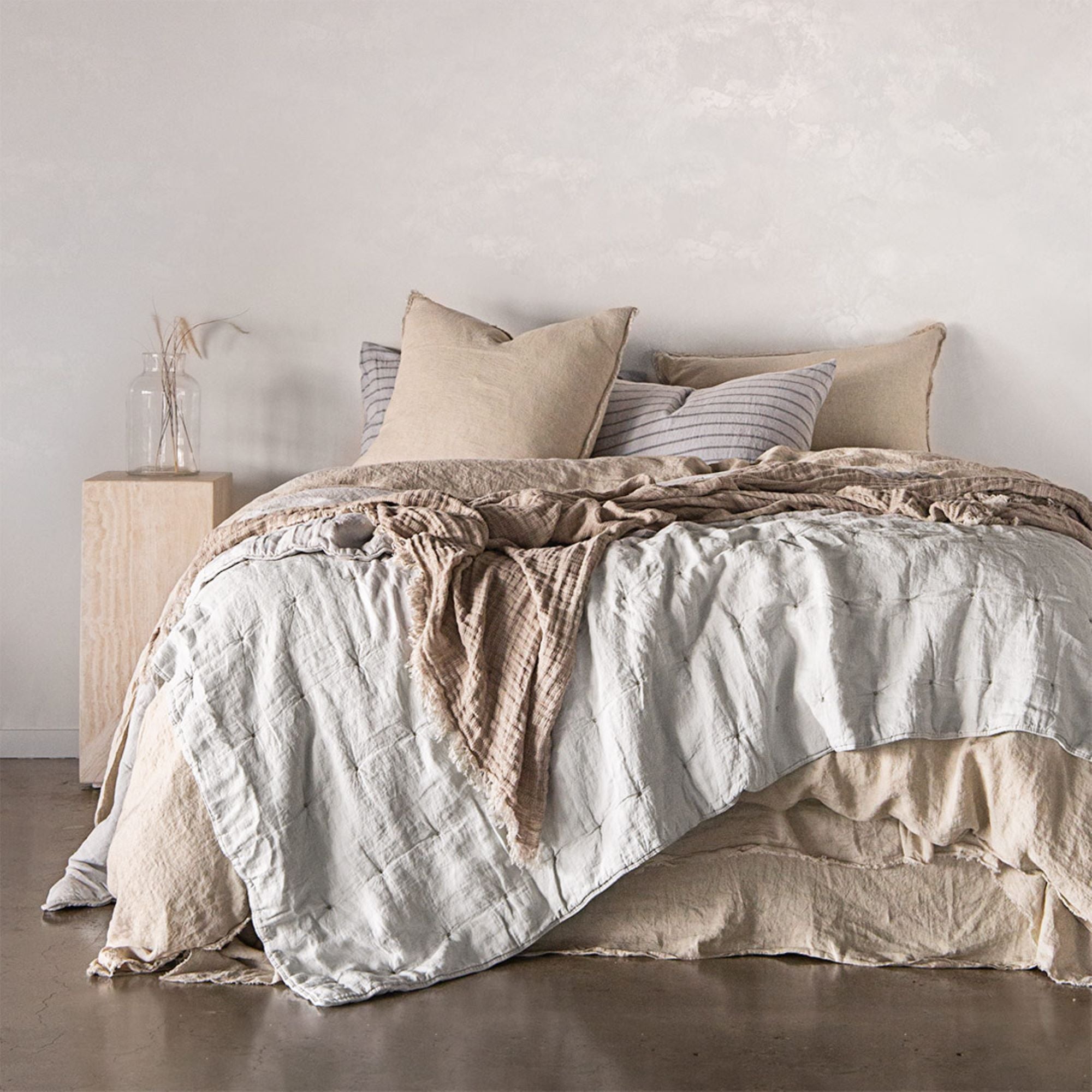 Linen Throw Blanket | Earthy Wheat | Hale Mercantile Co.