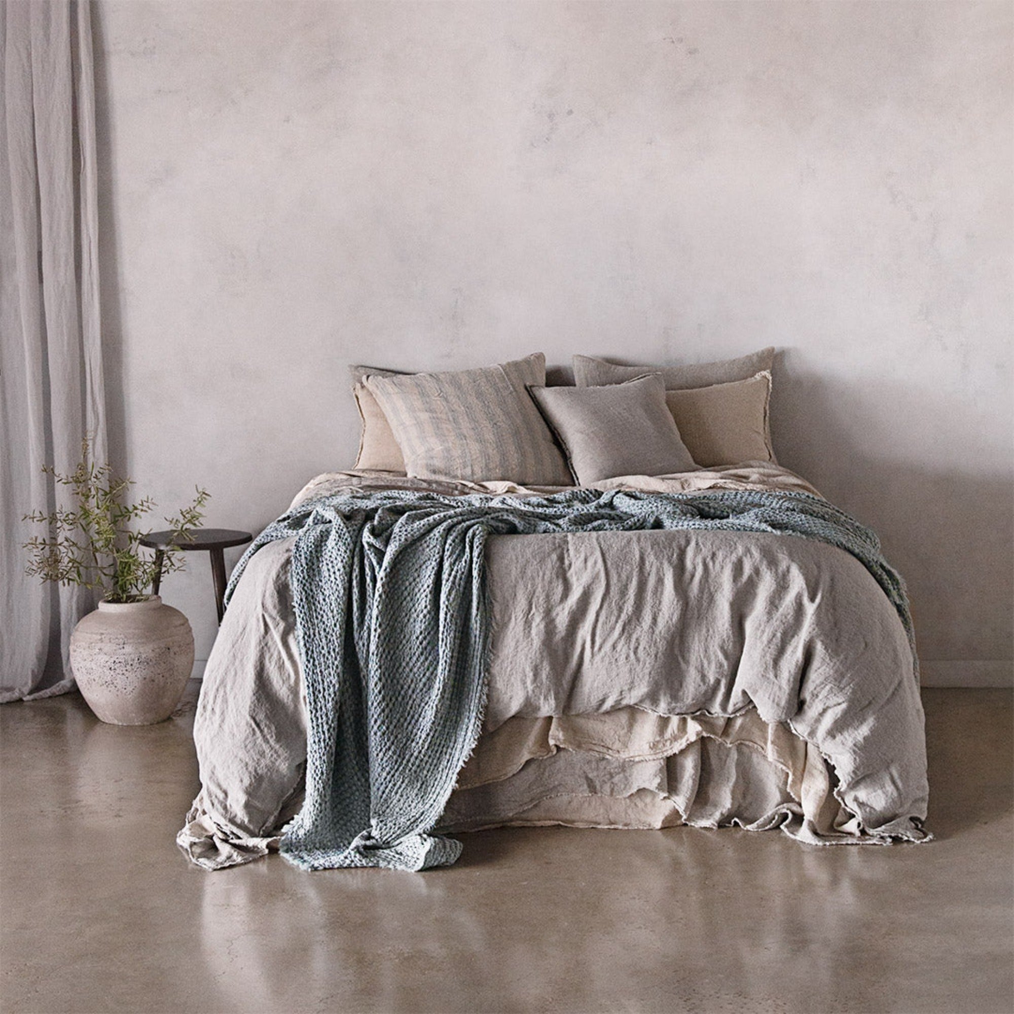 European Linen Pillowcases | Blue Stripe | Hale Mercantile Co.