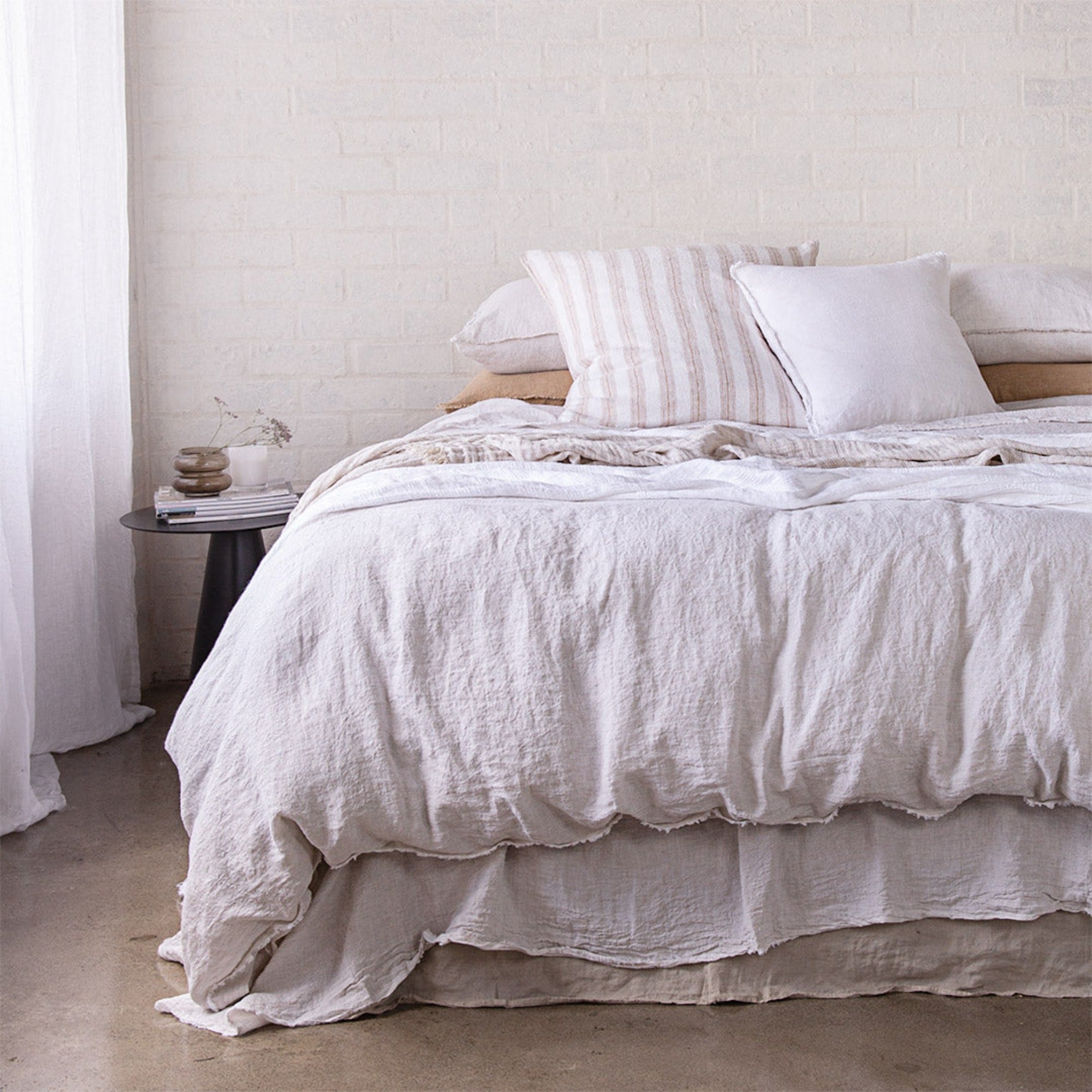 European Linen Pillowcases | White & Rust  | Hale Mercantile Co.