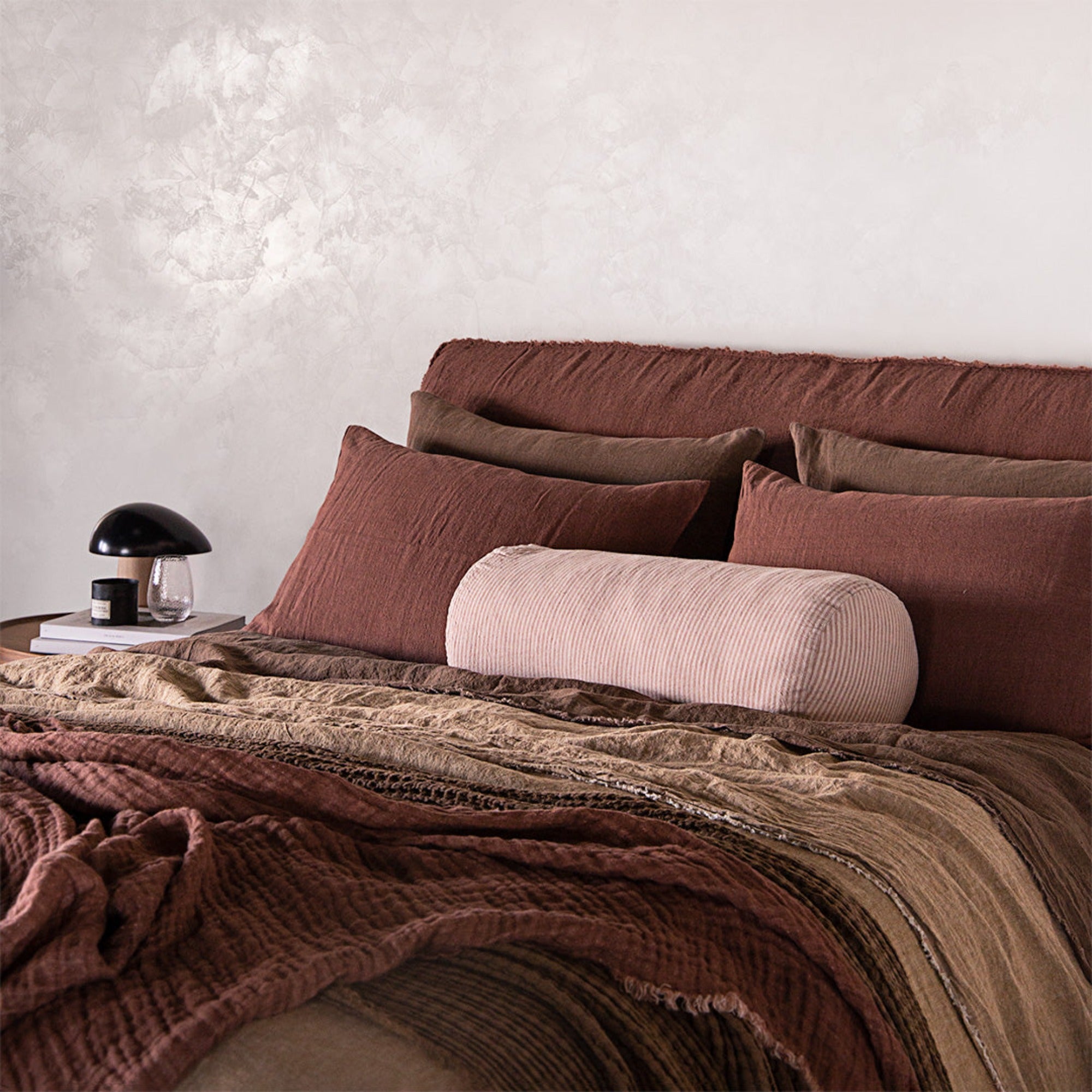 Linen Bolster Cushion | Pink Stripe | Hale Mercantile Co.