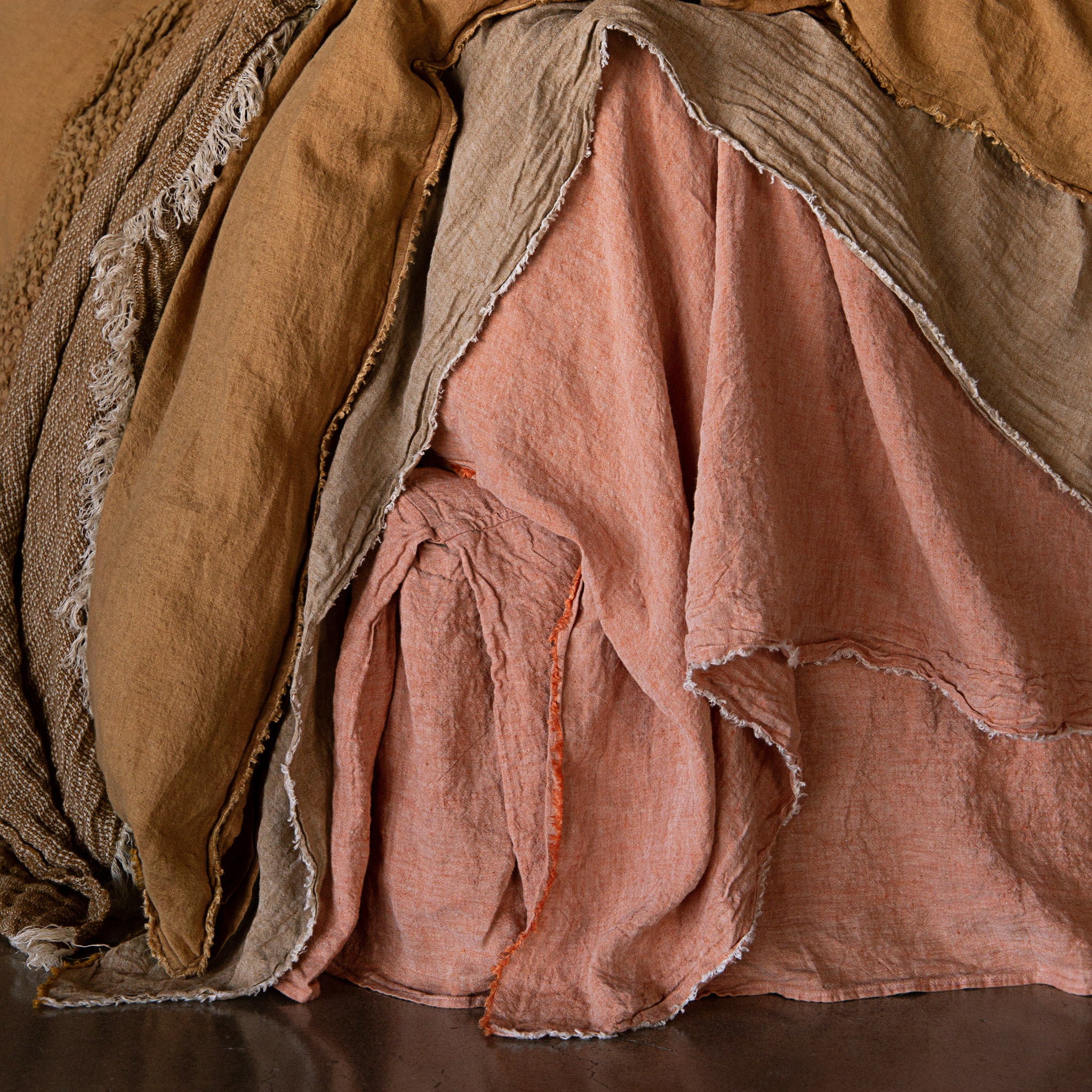 Linen Valance/Bed Skirt | Burnt Orange | Hale Mercantile Co.