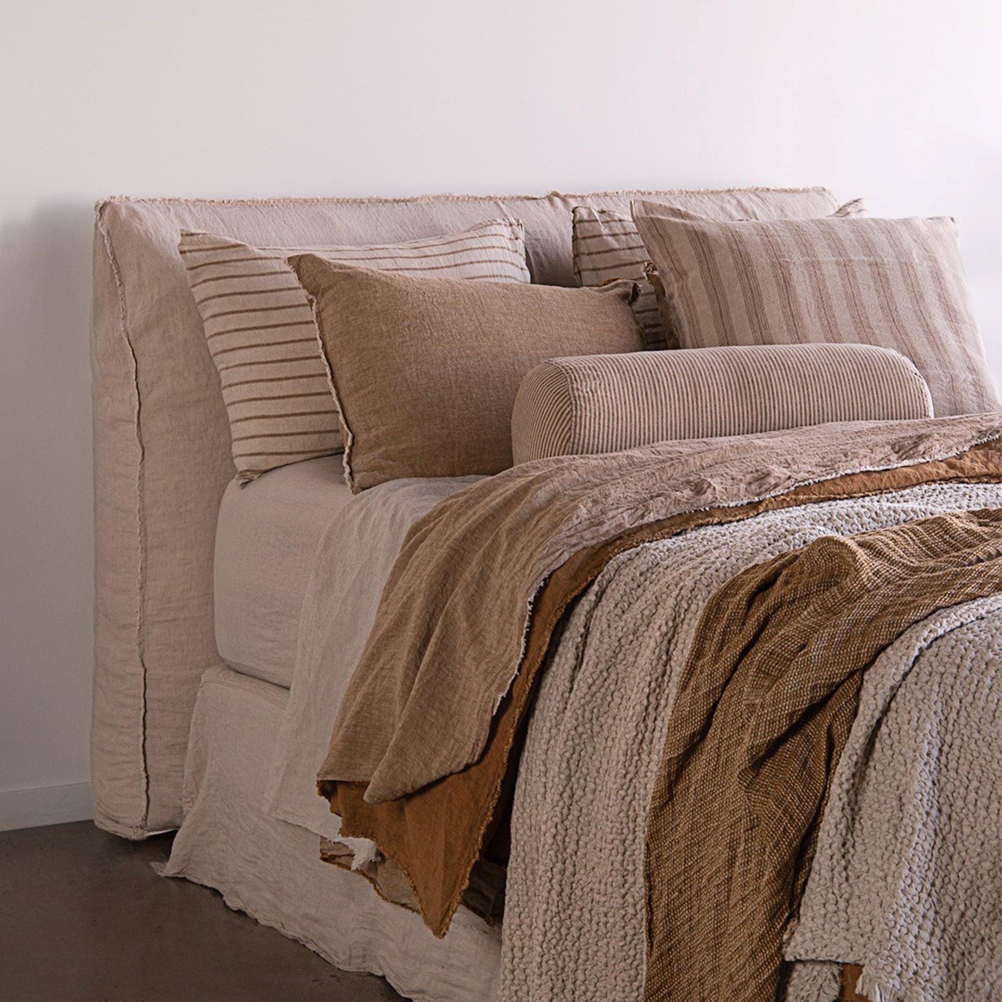 Short Linen Bedhead | Sandy Color | Hale Mercantile Co.