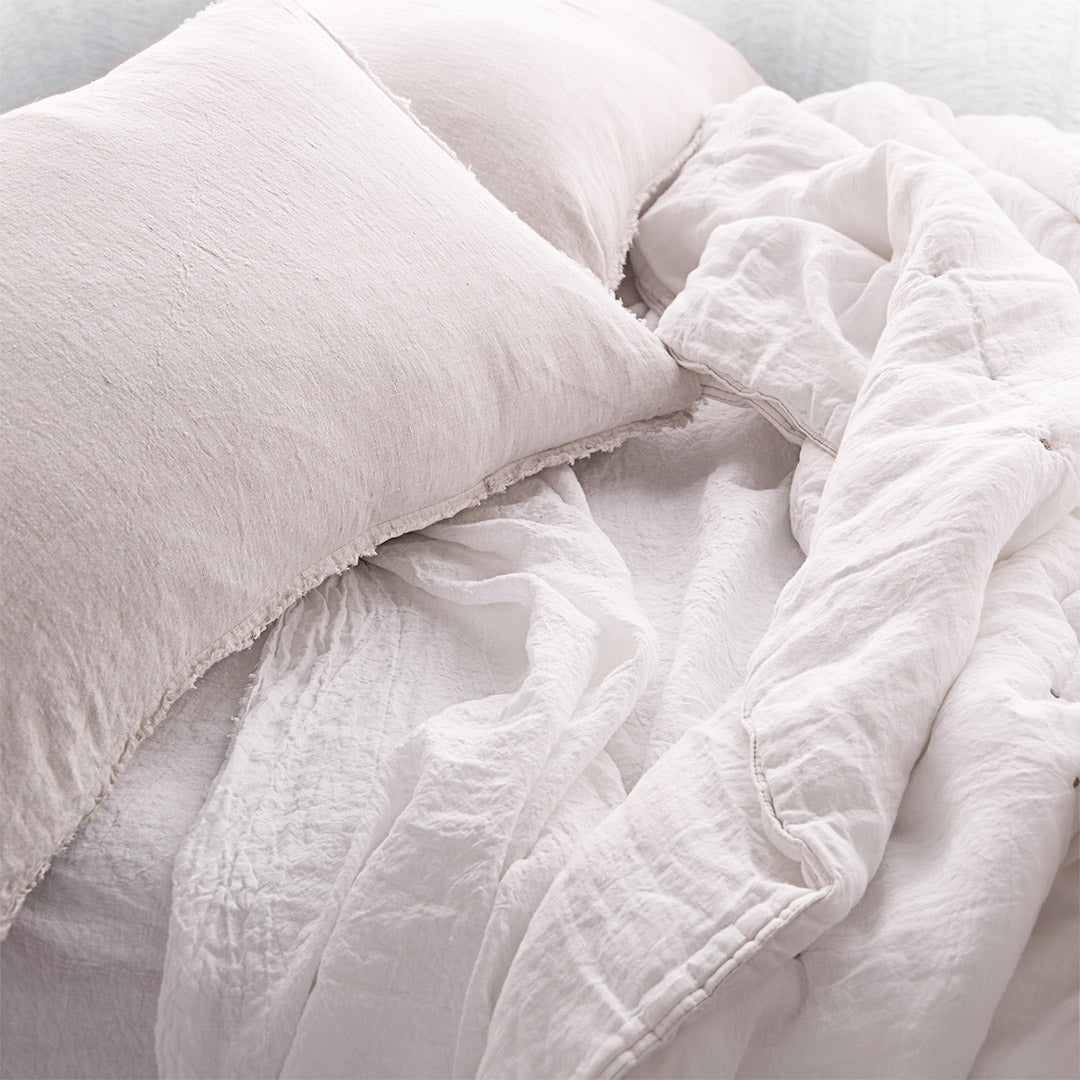 Flocca Linen Pillowcase | Pale Stone | Hale Mercantile Co.