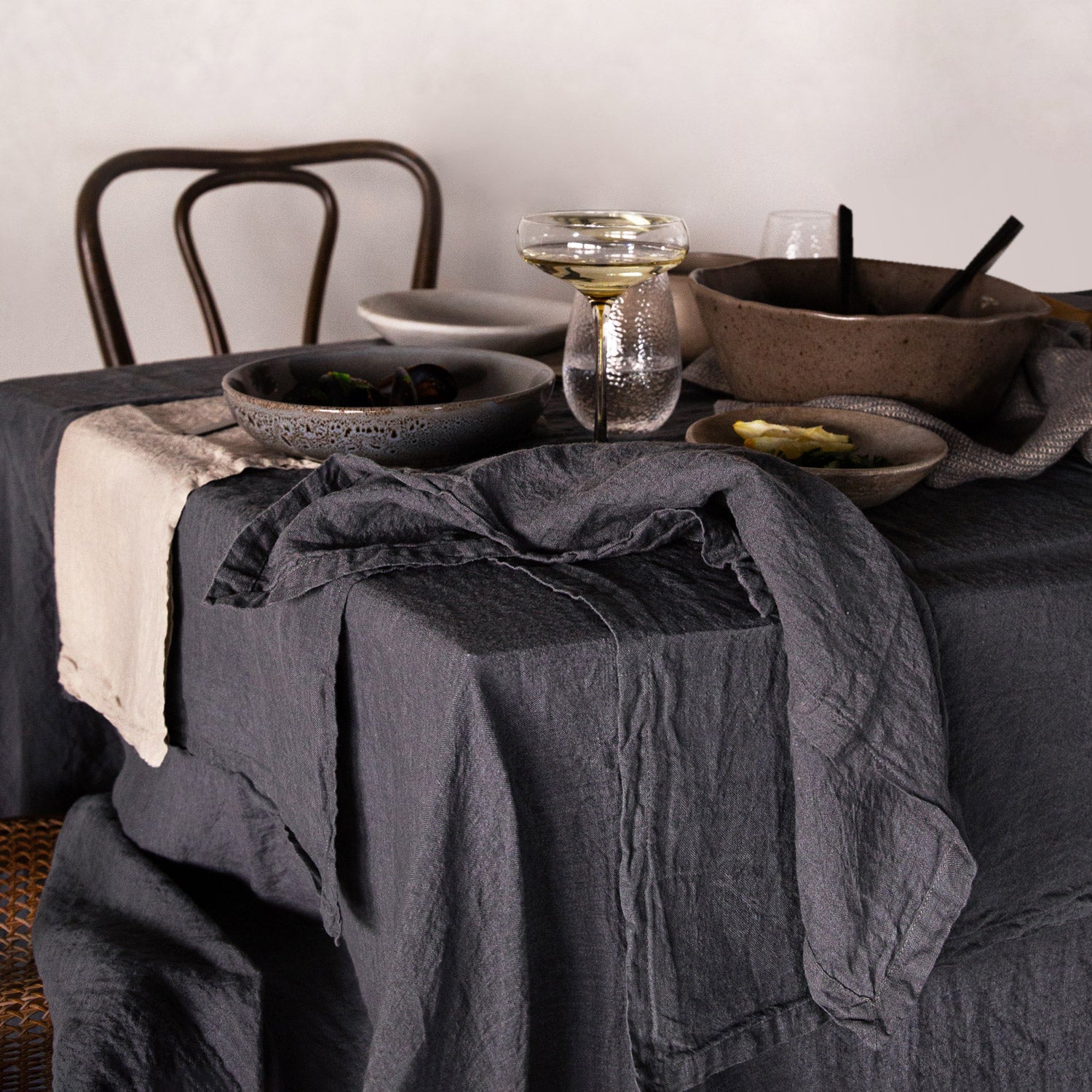 Linen Tablecloth | Charcoal Grey  | Hale Mercantile Co.