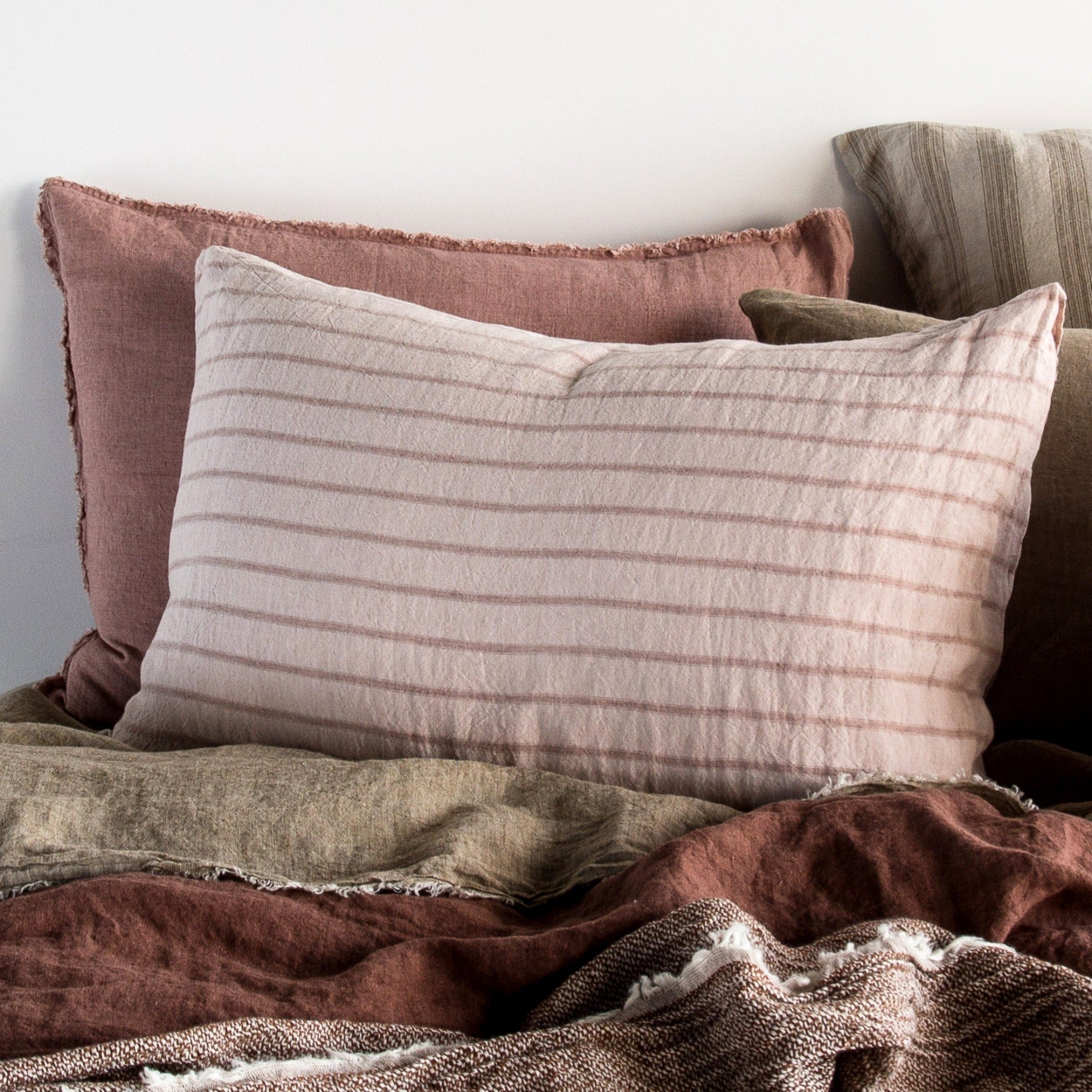 Stripe Linen Pillowcase | Pink Stripe | Hale Mercantile Co.