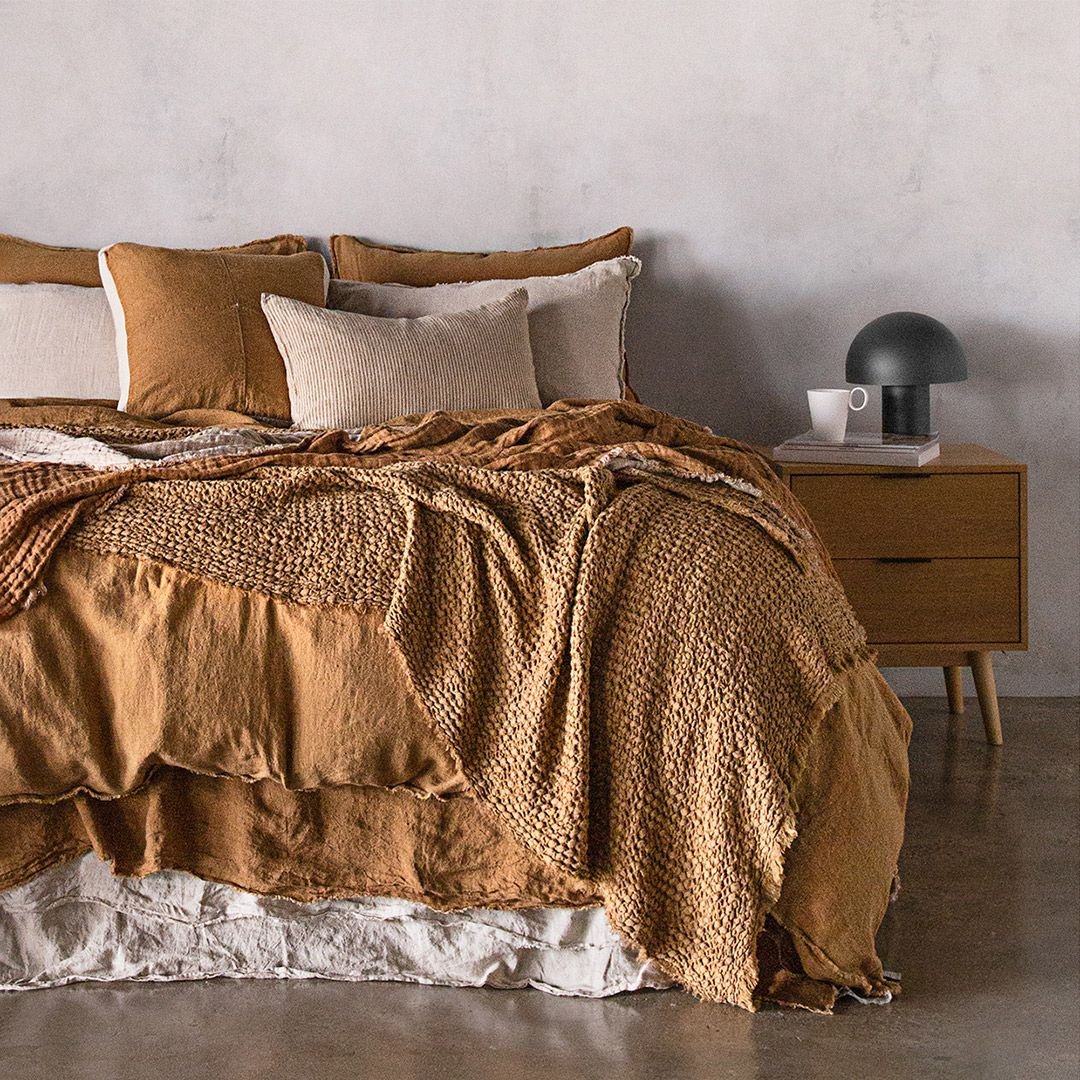 Linen Panel Cushions | Natural & Rust | Hale Mercantile Co.
