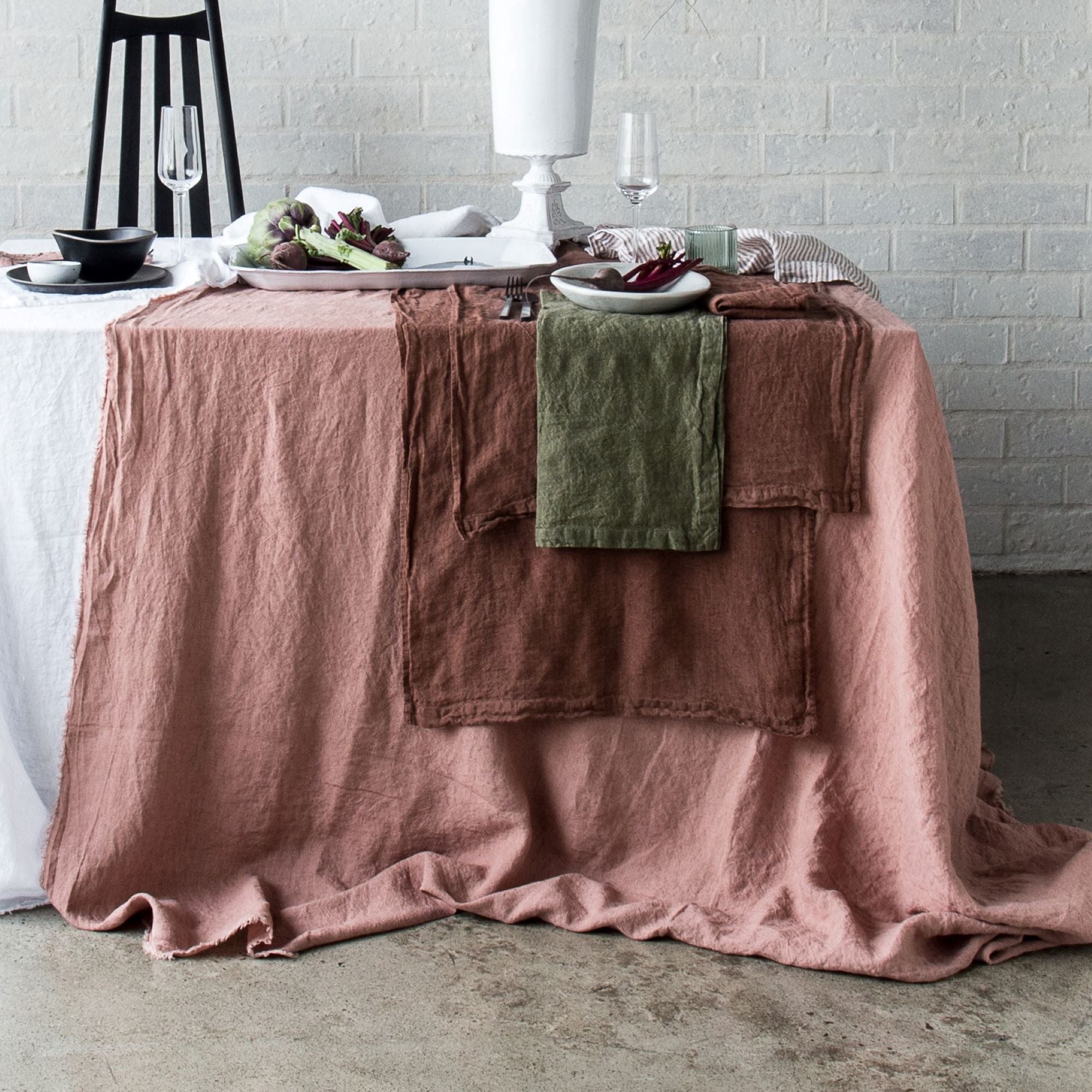 Linen Table Runner | Muted Mulberry | Hale Mercantile Co.