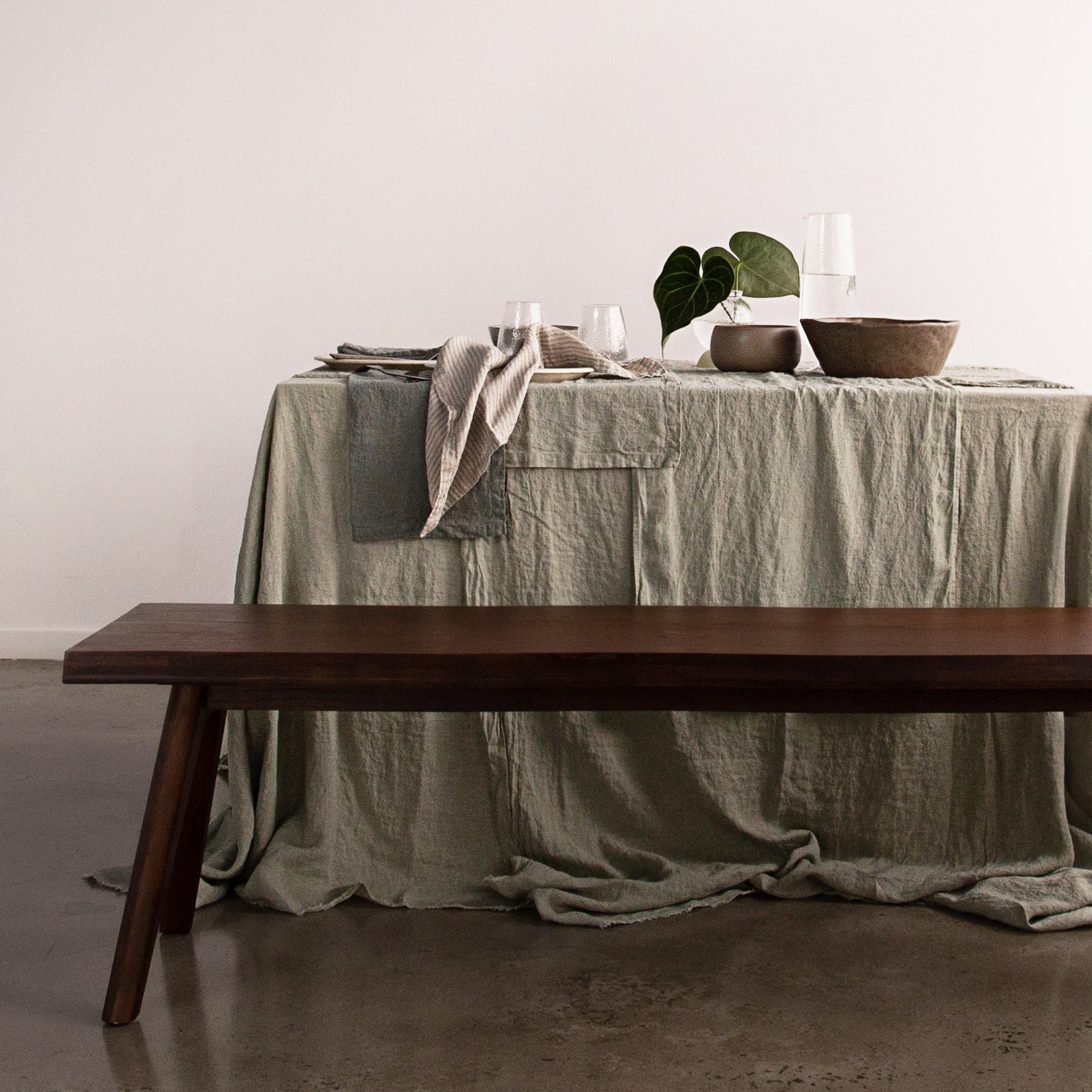 Linen Table Runner | Silvery Sage | Hale Mercantile Co.