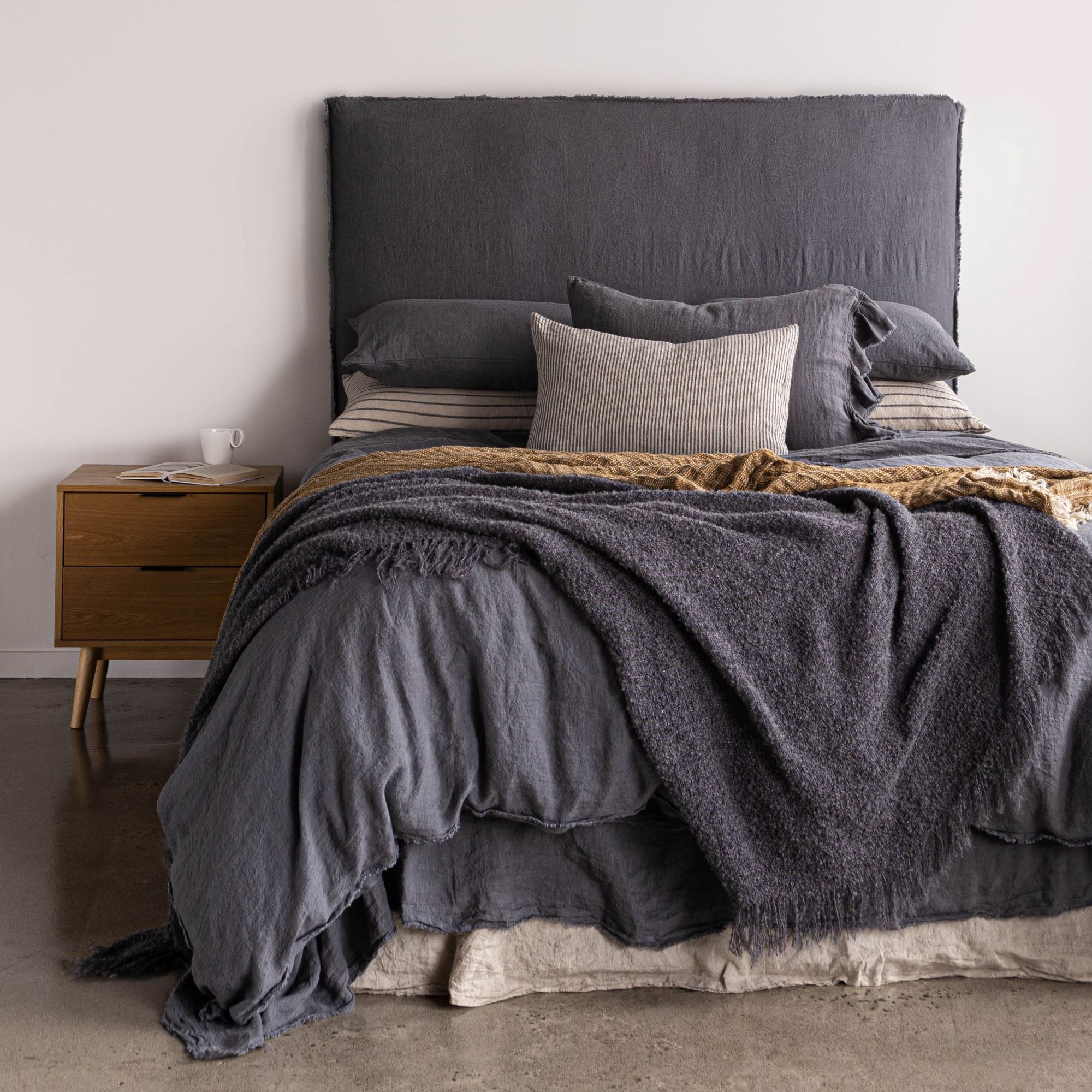 Linen Bedhead & Cover | Charcoal Grey | Hale Mercantile Co.