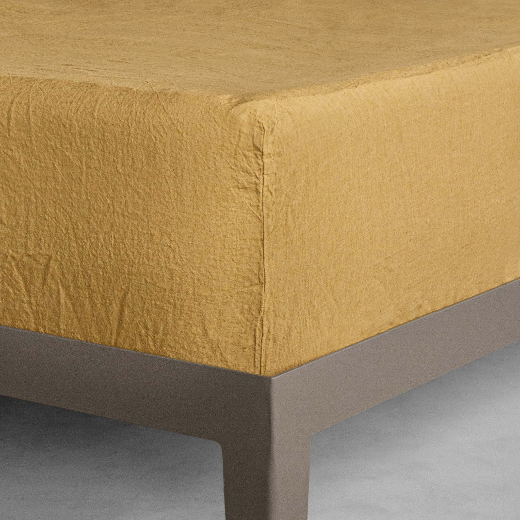 Linen Fitted Sheet | Muted Gold | Hale Mercantile Co.