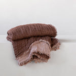 Crush Double Linen Throw Blanket - Moro/Floss