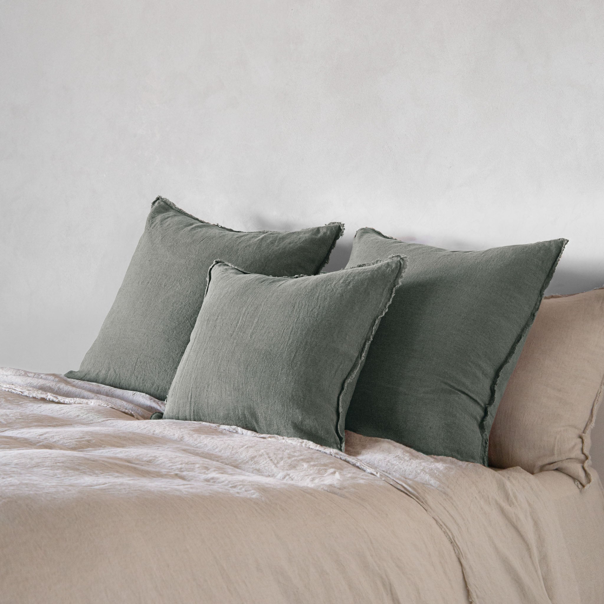 Linen Cushion & Cover, Oceanic Green Blue