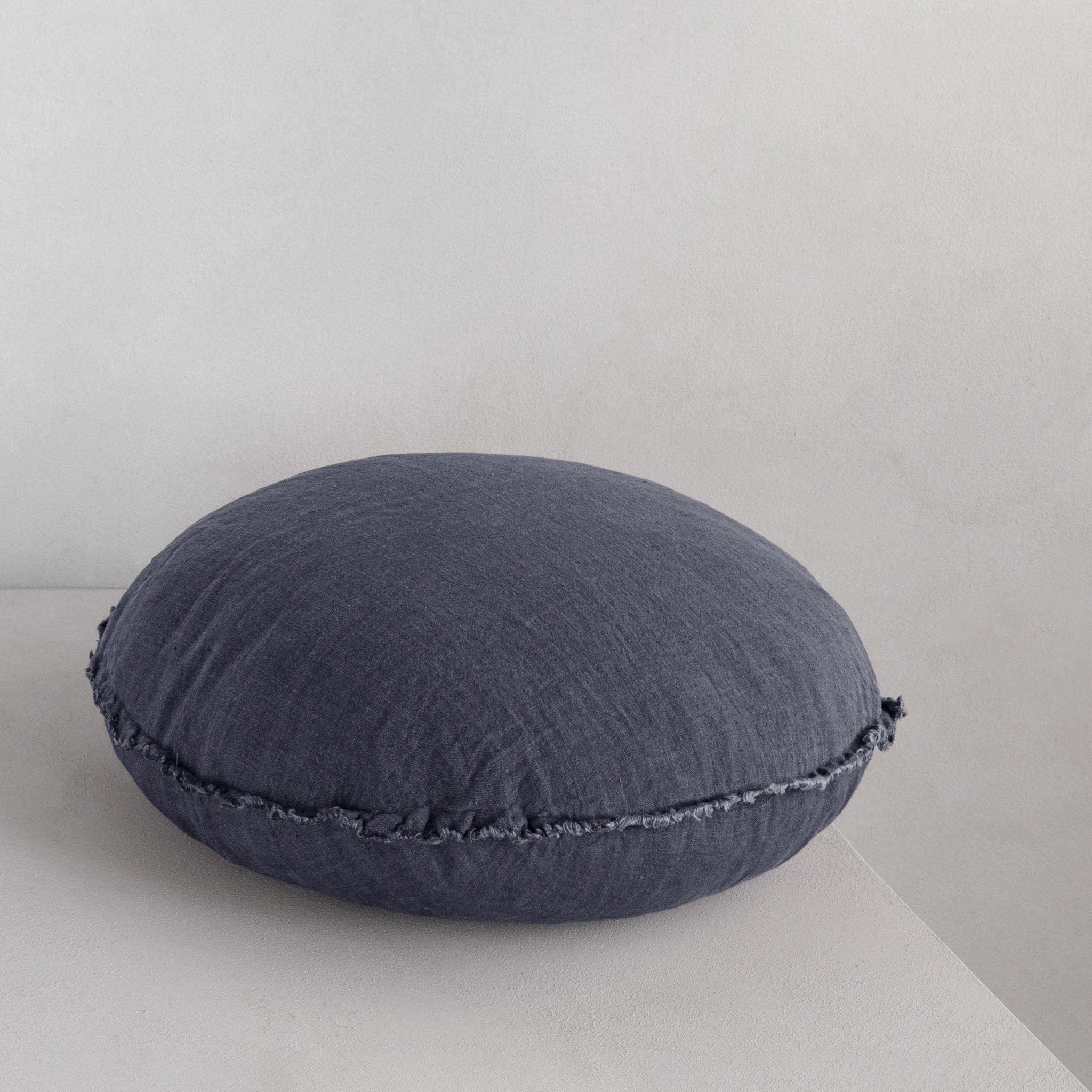 Round Linen Cushion | Deep Sea Blue | Hale Mercantile Co.