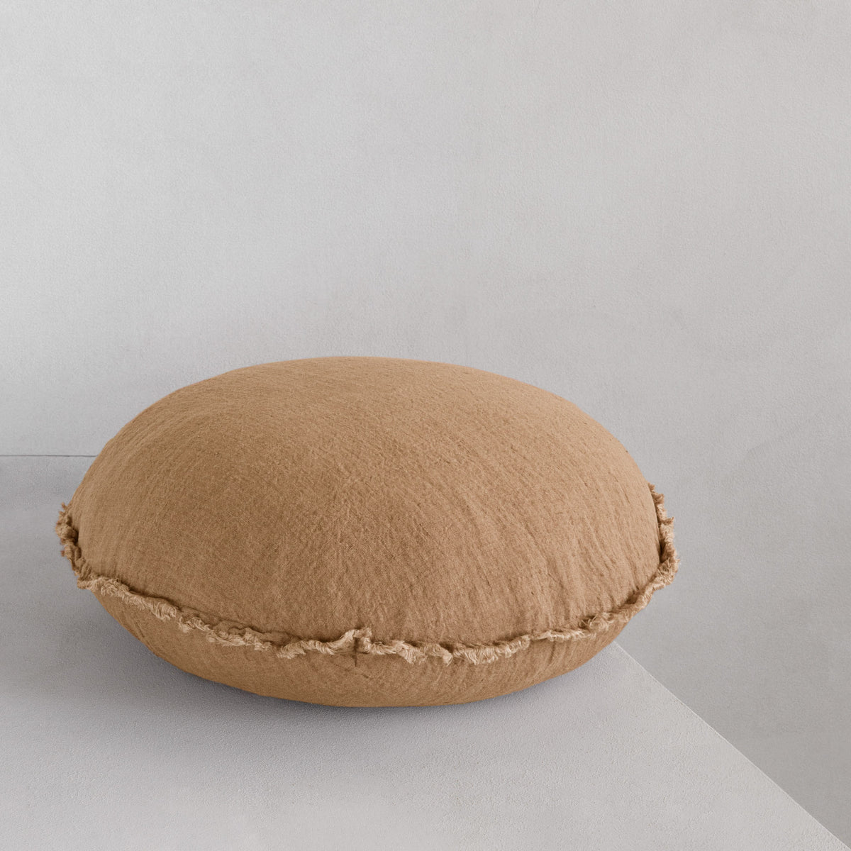 Flocca Macaron Linen Cushion - Carmel