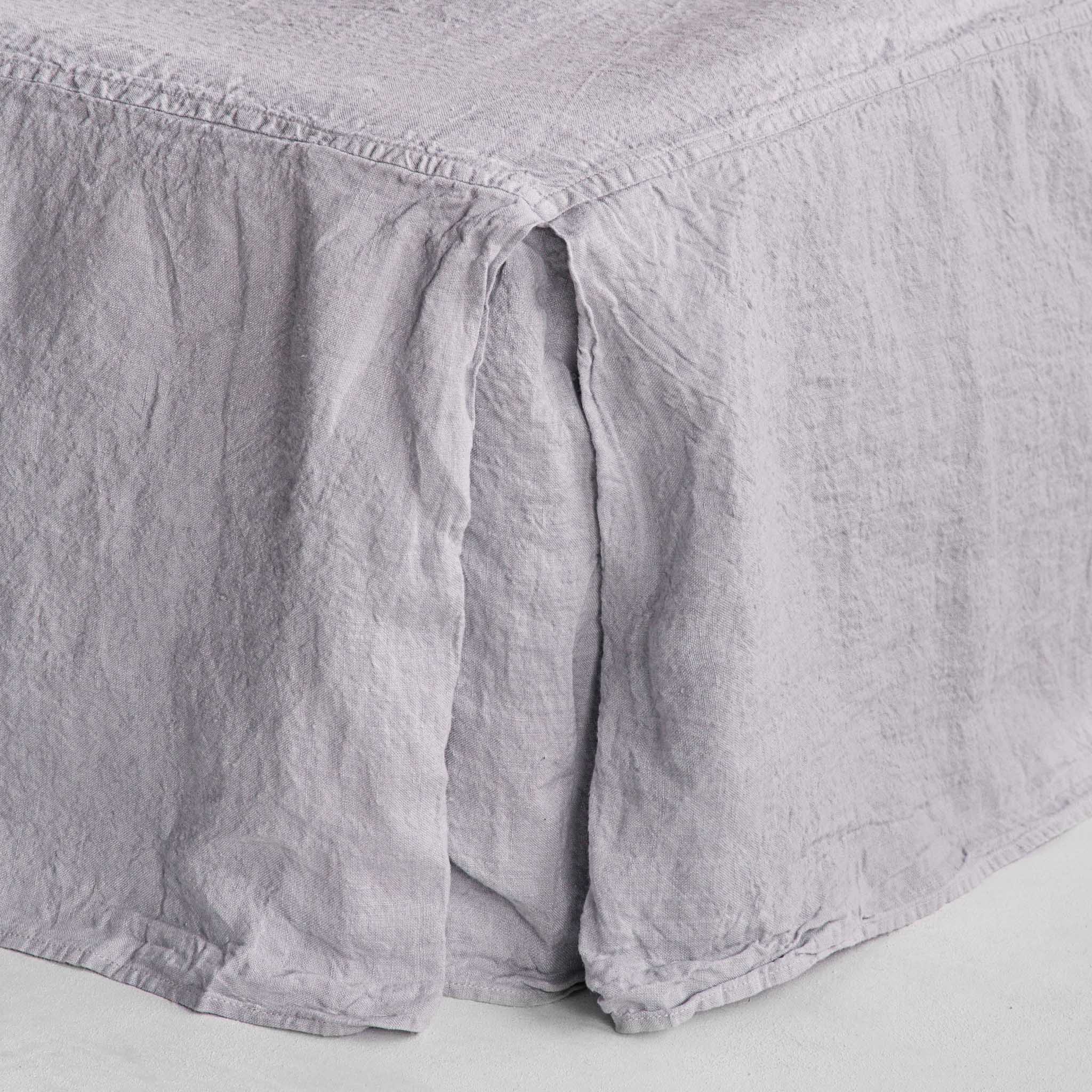 Linen Valance/Bed Skirt | Pale Grey | Hale Mercantile Co.
