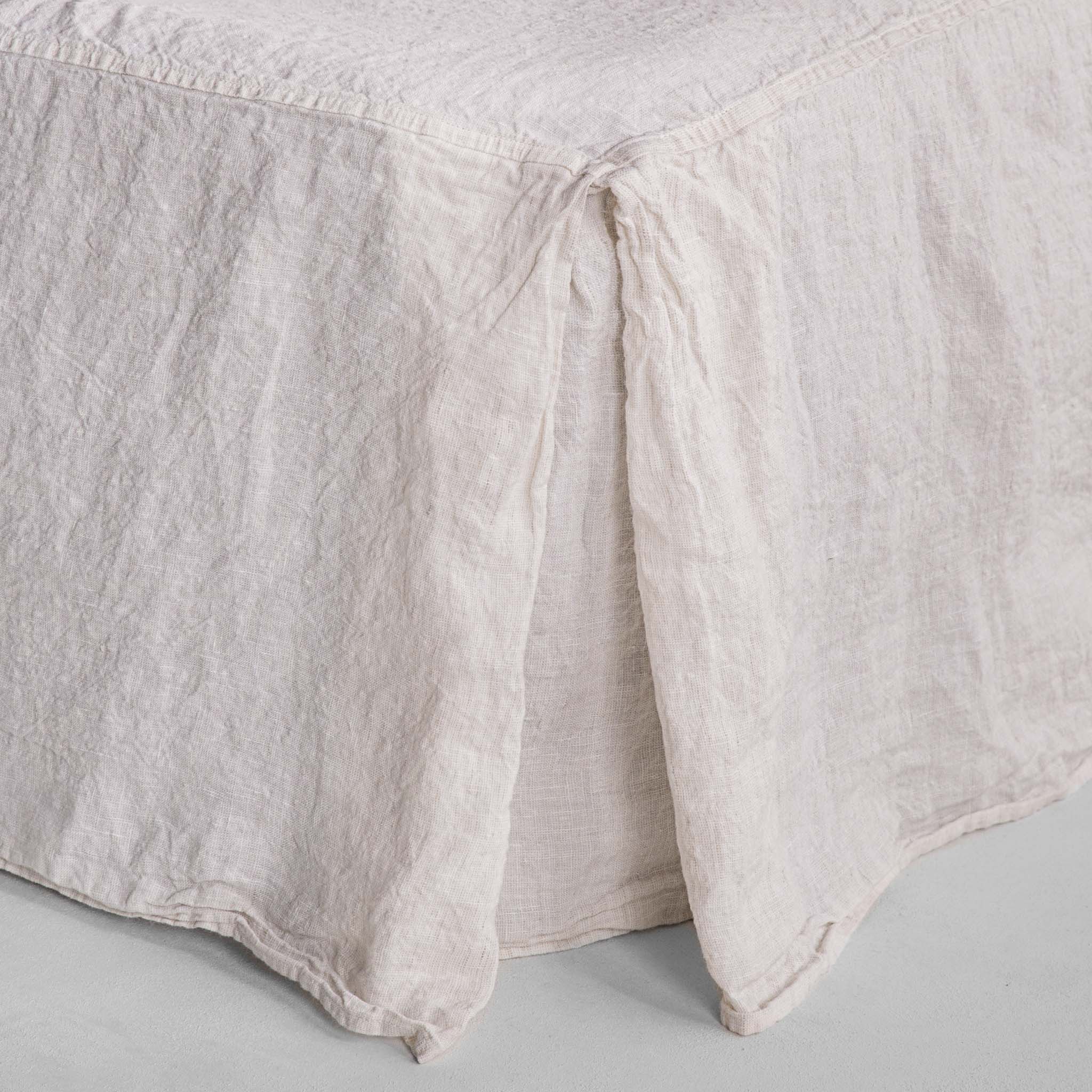 Linen Valance/Bed Skirt | Pale Stone | Hale Mercantile Co.