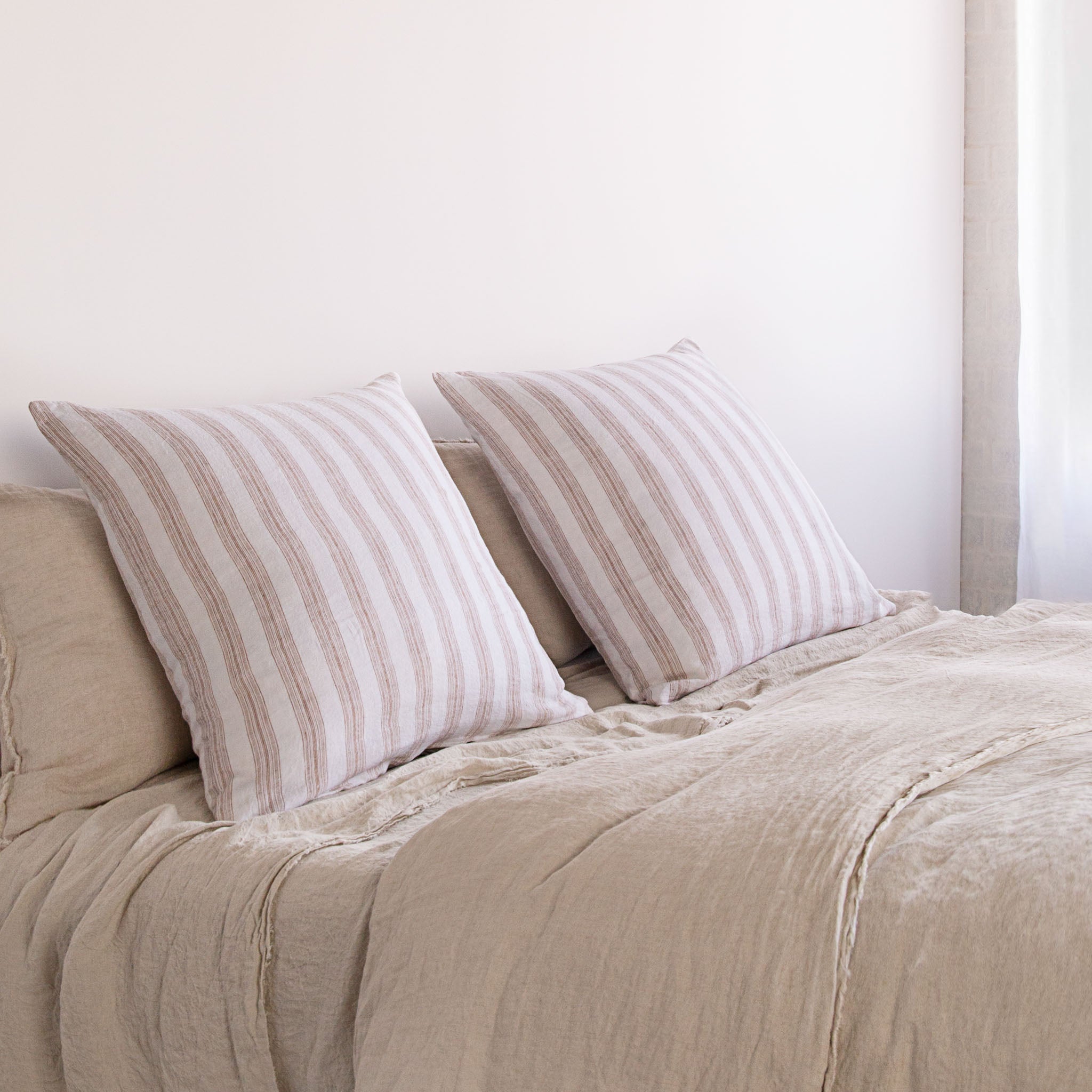 European Linen Pillowcases | White & Rust  | Hale Mercantile Co.