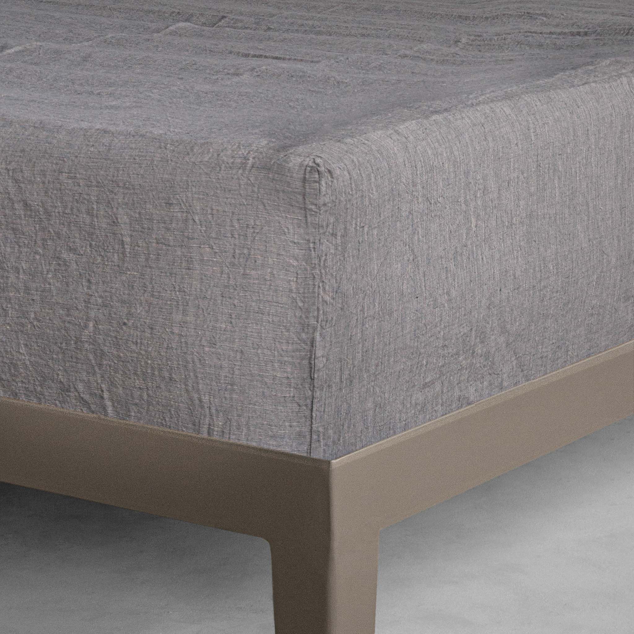 Linen Fitted Sheet | Mid Grey | Hale Mercantile Co.
