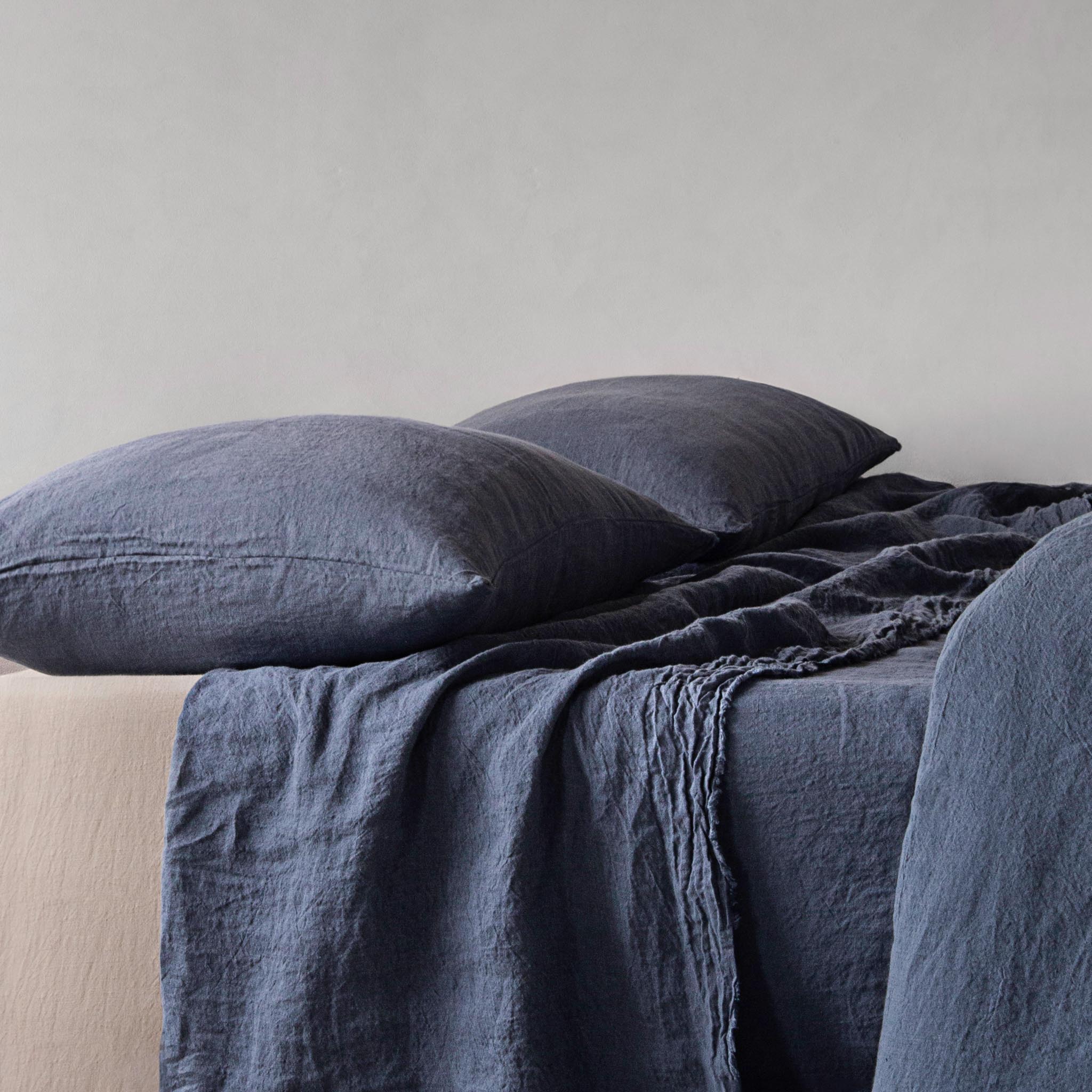 Basix Linen Pillowcase | Deep Sea Blue | Hale Mercantile Co.