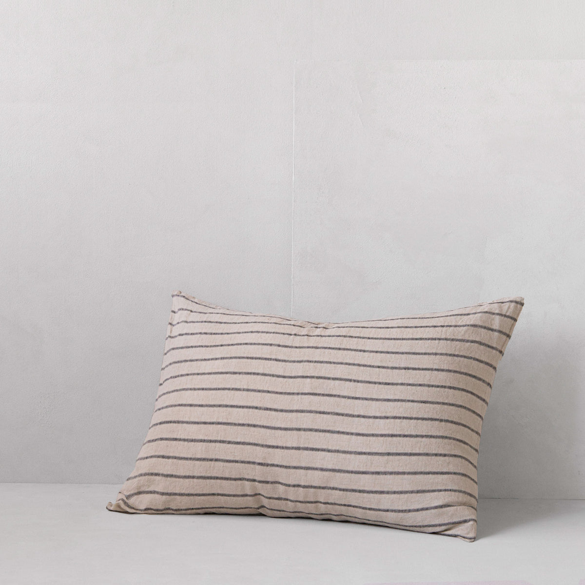 Basix Stripe Linen Pillowcase - Nox/Sable
