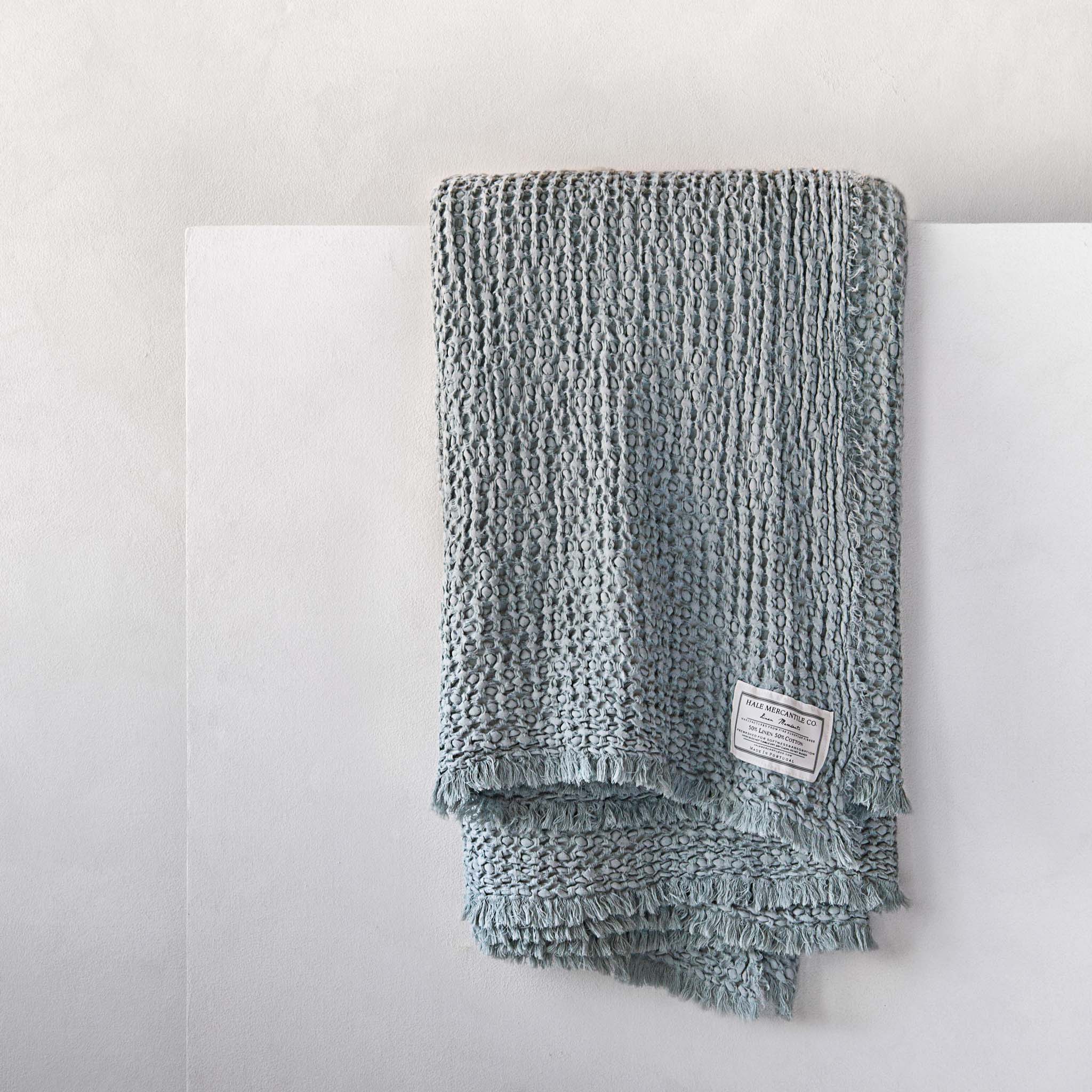 Linen Blanket | Cornflower Blue Throw | Hale Mercantile Co.