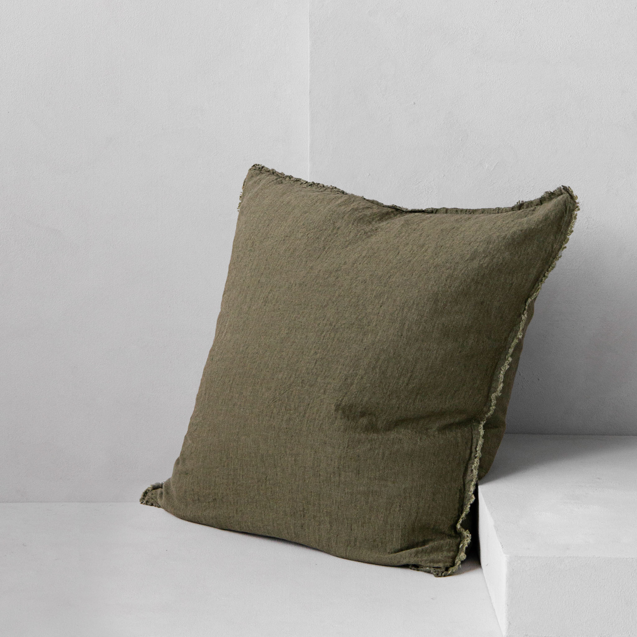 European Linen Pillowcases | Deep Khaki | Hale Mercantile Co.
