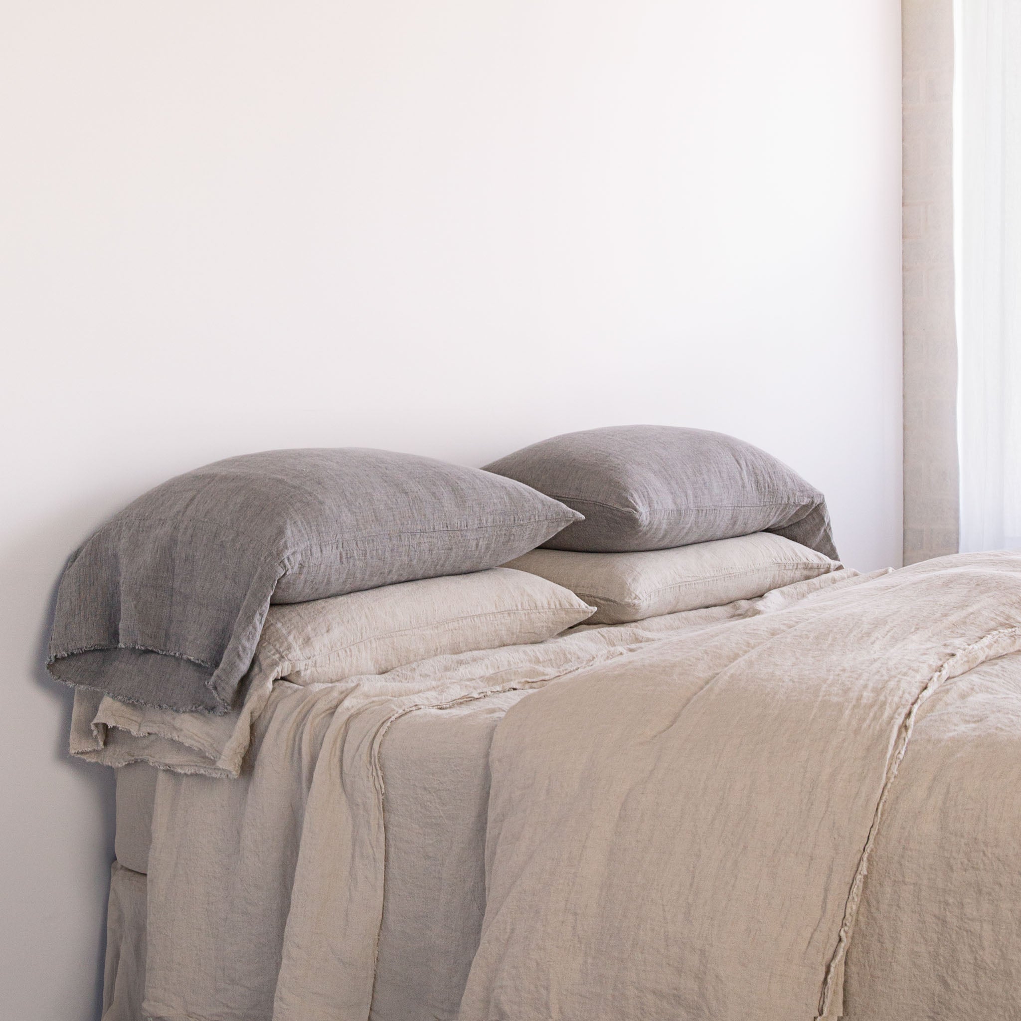 Long Linen Pillowcases | Mid Grey | Hale Mercantile Co.