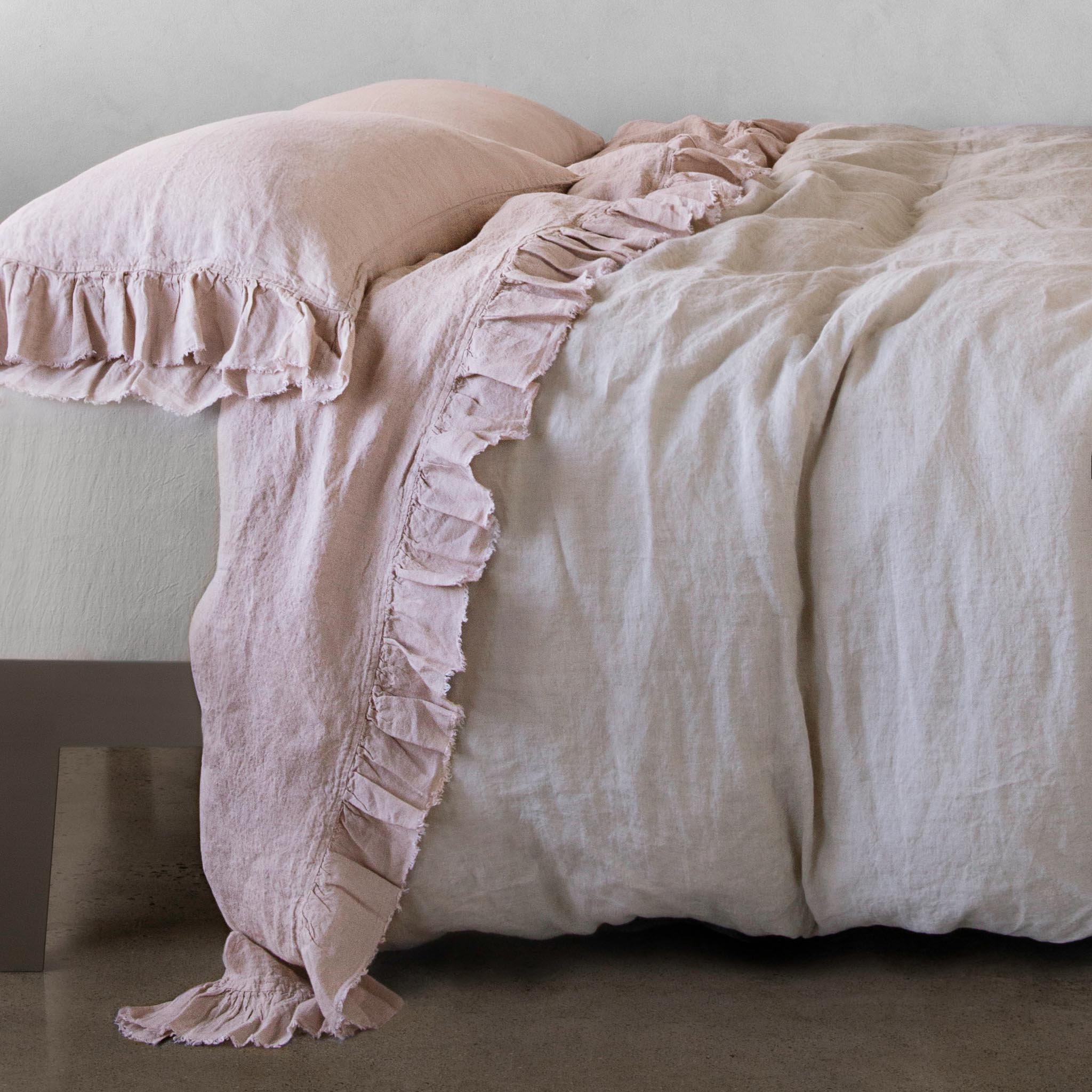 Kristine Linen Flat Sheet | Earthy Pink | Hale Mercantile Co.