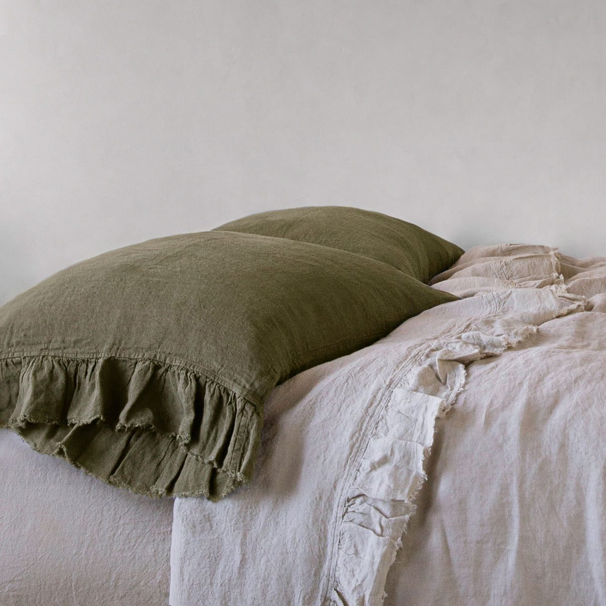 Kristine Linen Pillowcase - Armee