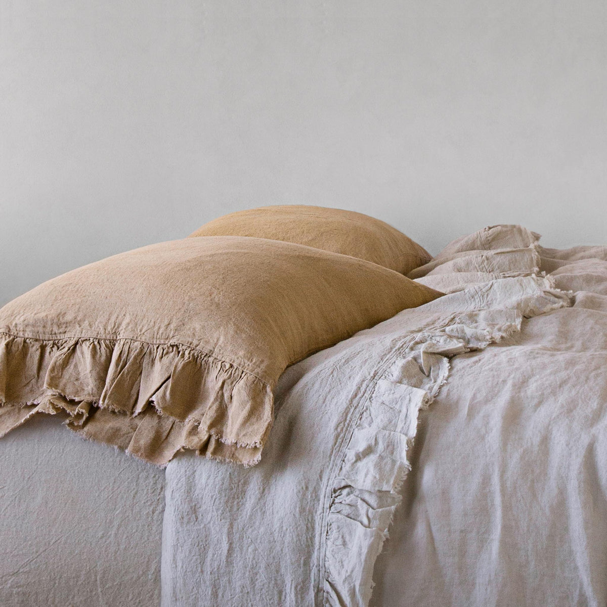 Kristine Linen Pillowcase - Carmel