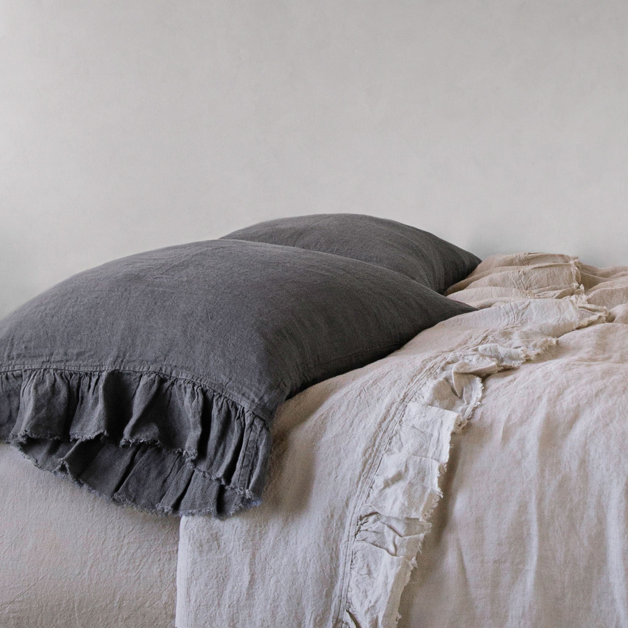 Pure Linen Pillowcases | Charcoal Grey | Hale Mercantile Co.