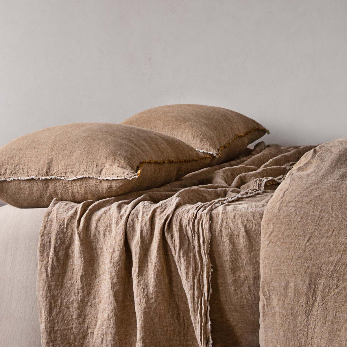 Flocca Linen Pillowcase - Brun