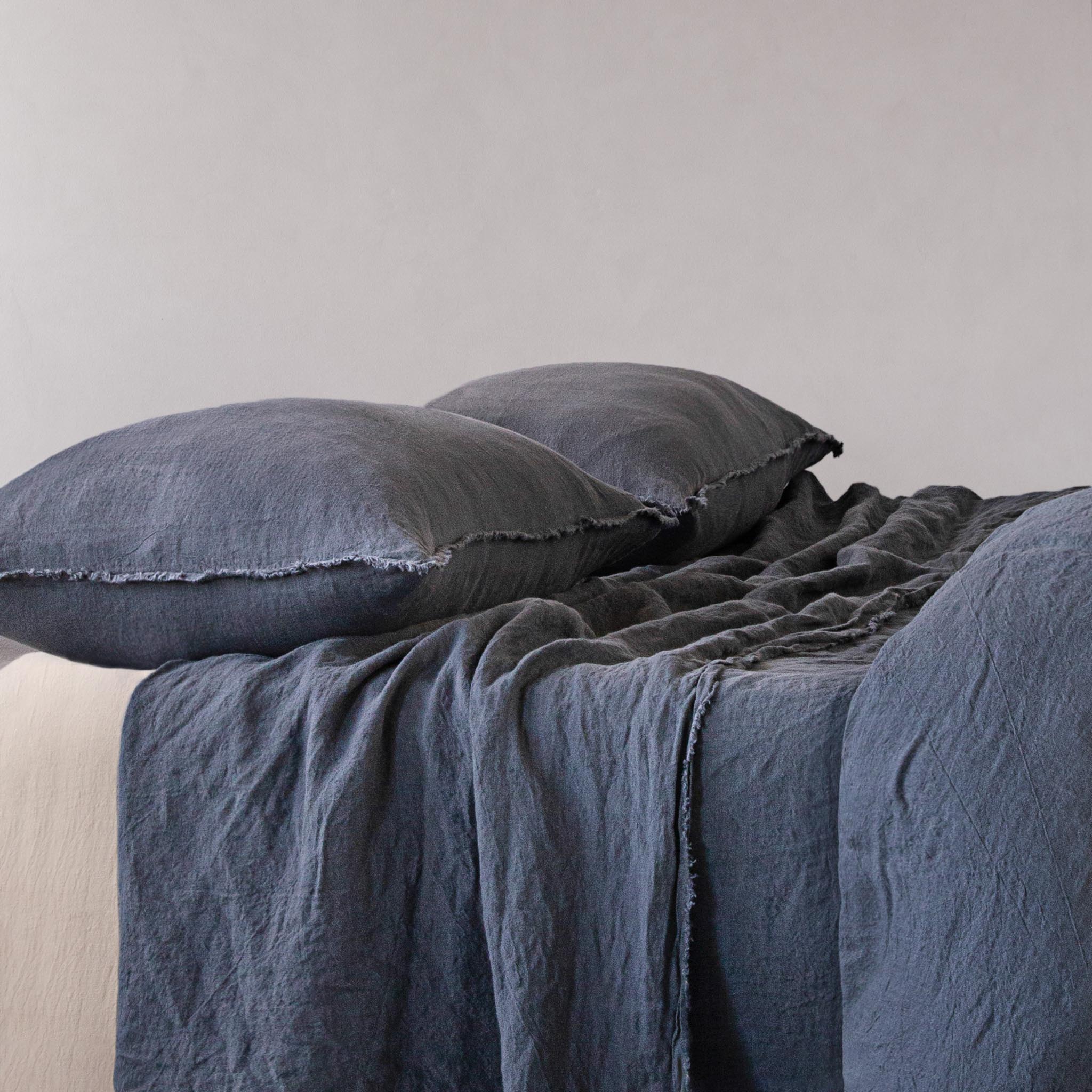 Flocca Linen Pillowcase | Deep Sea Blue  | Hale Mercantile Co.