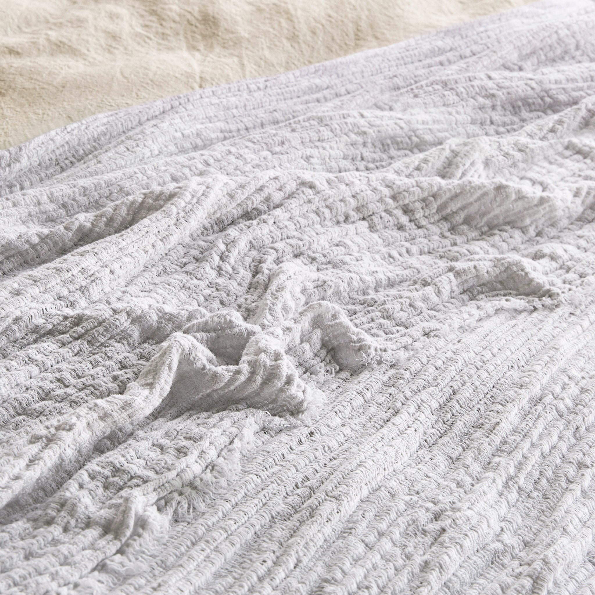 Pure Linen Blanket | Light Stone Luxury Throw | Hale Mercantile Co.