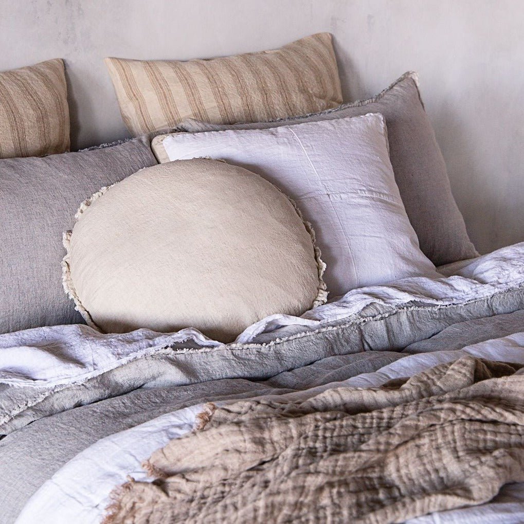 Round Linen Cushion | Sandy Color | Hale Mercantile Co.