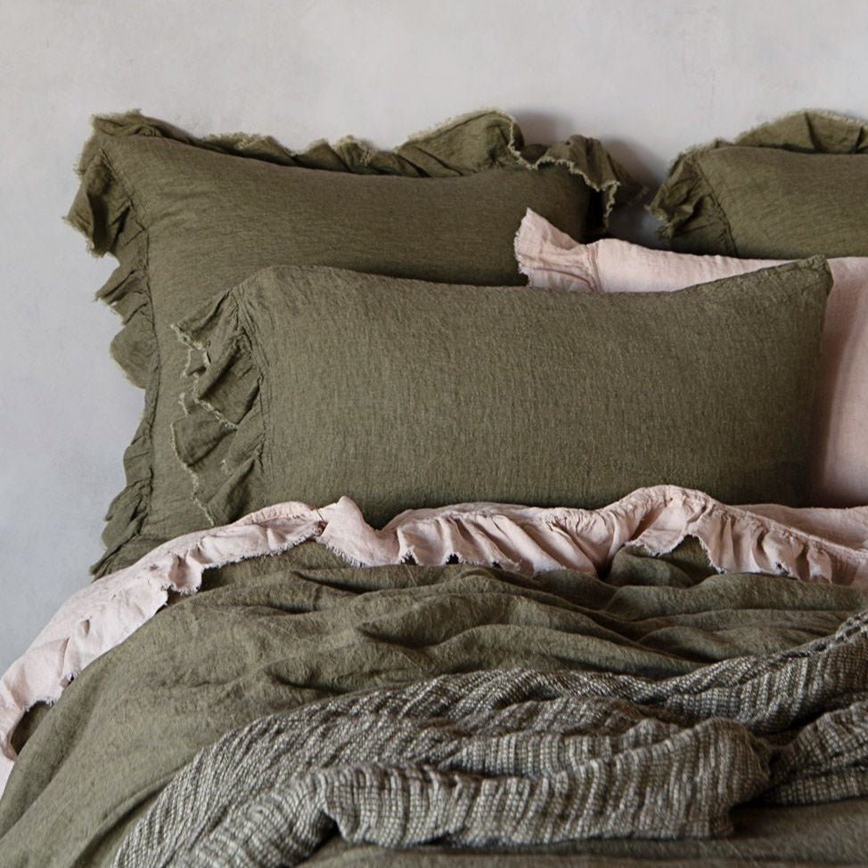 Linen European Pillowcase | Deep Khaki | Hale Mercantile Co.